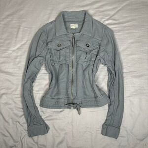 y2k Jolt greyish light blue grunge indie jacket cool pockets on the front